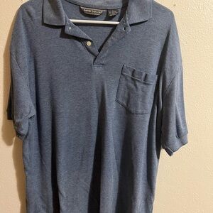 David Taylor Men's Polo in Deep Blue pocket size large vintage‎
